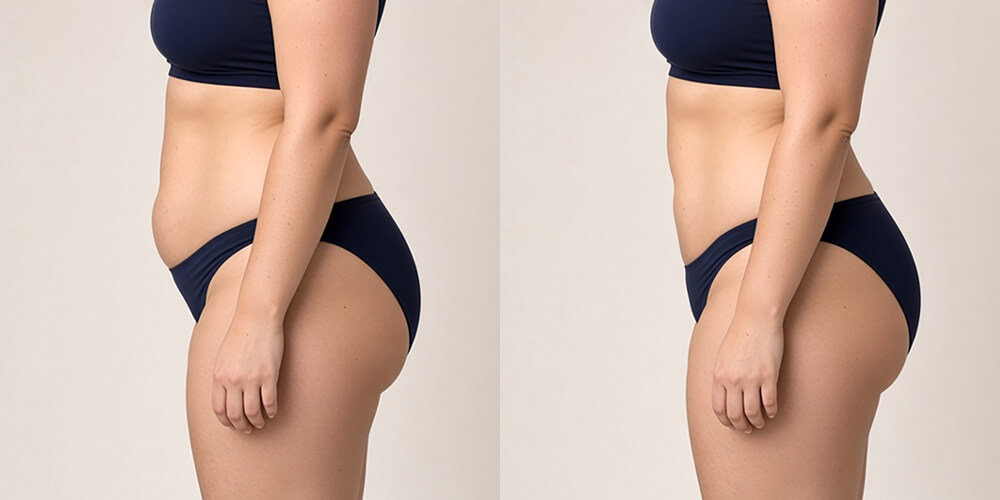 Abdominoplasty simulated with Plastic Surgery Simulator